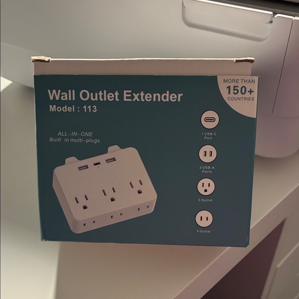 Othr Wall Outlet Extender - Blue and White. NIB
